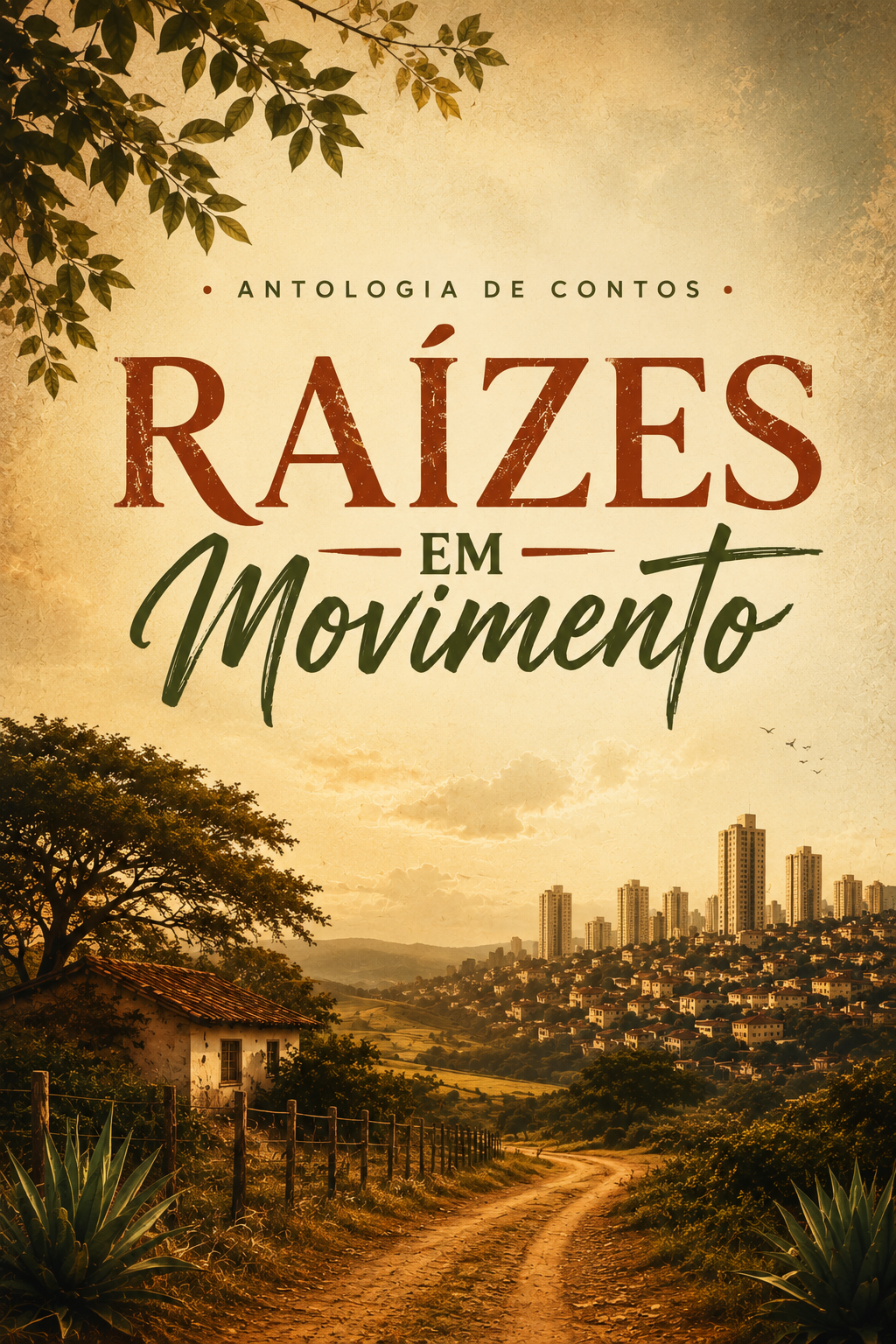 Capa de Raízes em Movimento — Antologia de Contos